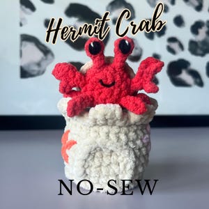 Hermit Crab Crochet Pattern | No-Sew Amigurumi Crab | Quick 1-Hour Project | Coastal Summer Decor | Amigurumi Crab | Beach Crochet Pattern