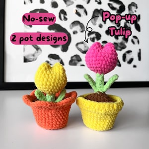 2-in-1 Pop-up Tulip Crochet Pattern | Crochet Flower | Tulip Crochet Pattern | Spring Crochet Pattern | Mother&#39;s Day Crochet | Crochet plant