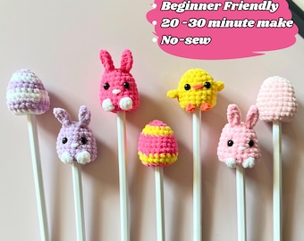 5-in-1 Easter Pencil Topper Crochet Pattern Bundle | Easter crochet pattern | Bunny crochet pattern |Chicken Crochet pattern |Crochet  Egg