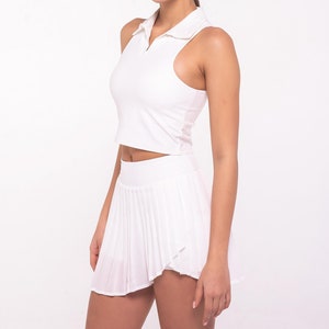 Tennis Skirt with Shorts with Crop Top, Shorts Tennis Skirts for Women, Athletic, Golf, Running, Pickleball, Golf Outfits, Tennis Dress