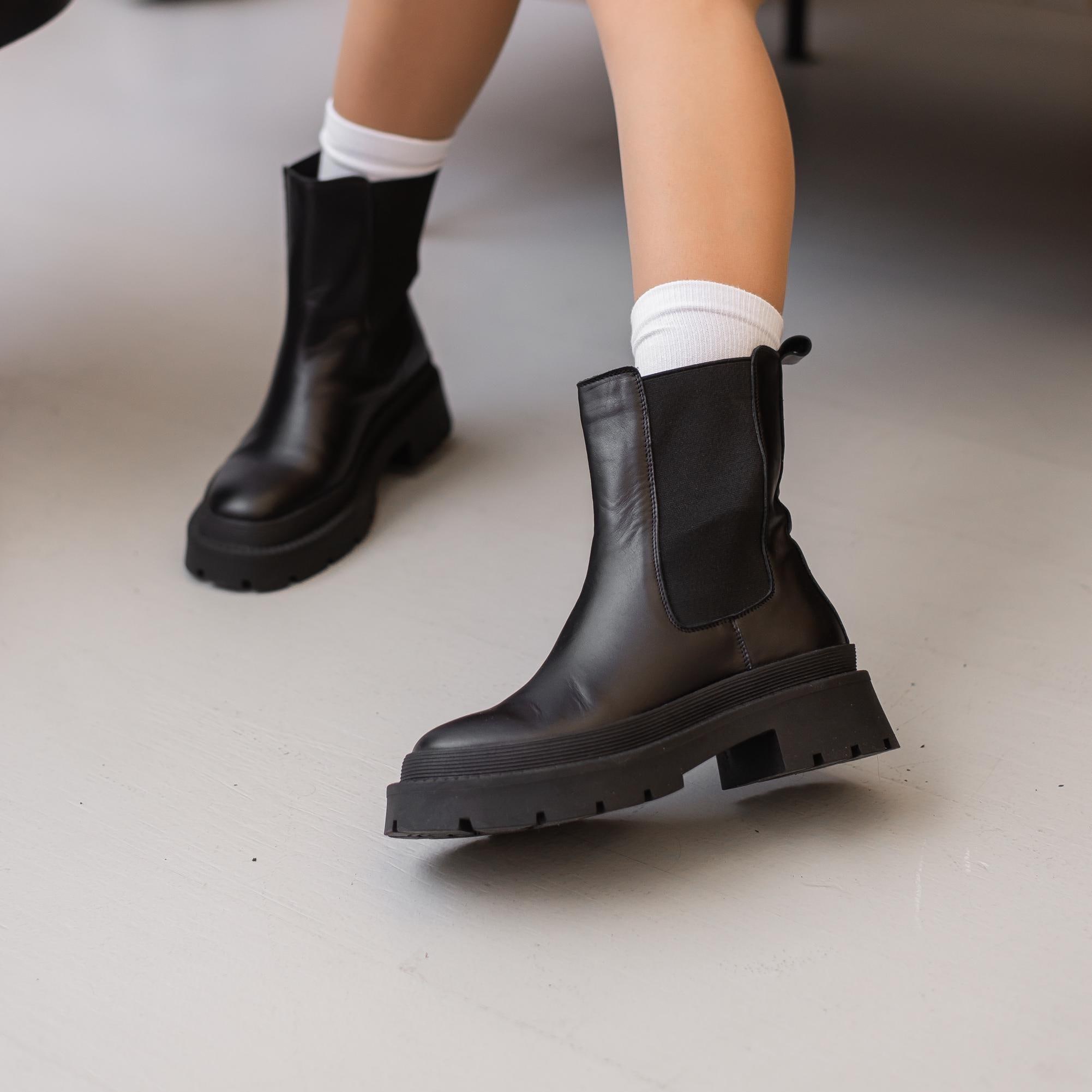 Leather Chelsea Boots, Chunky Platform Handmade Boots - Etsy