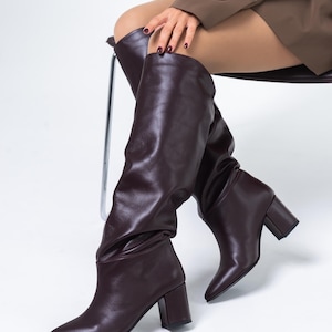 Bottes Montantes Chaussettes En Imitation Daim Noir À Bout Rond | Chaussures | PLT FR