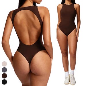 YOGAHUB One Piece Workout Jumpsuits for Women, Tummy Control Sleeveless, Yoga Romper, Ribbed Square Neck