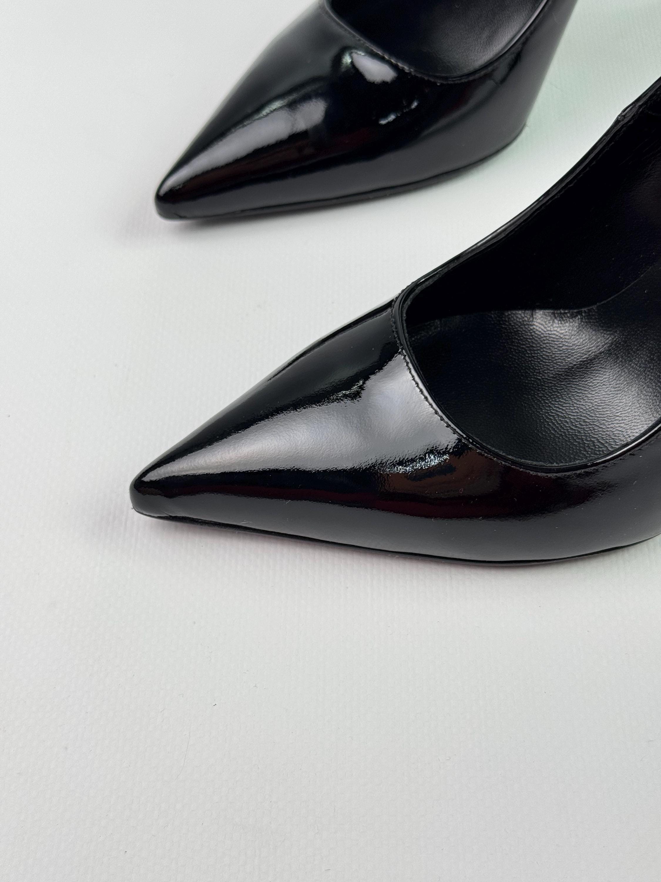 Black Patent Leather Stiletto Heels, Elegant Party, Wedding & Evening — free download