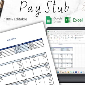 Editable Pay Stub, Employee Pay Stub, Bi-Weekly Paystub, Check Stub Template, Earnings Statement, Employee Payroll, Paystub, Paycheck Stub