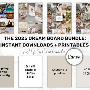 KIT VISION BOARD 2025, collage mural Vision Board, bonheur manifeste du Vision Board, loi de l'attraction, affirmations positives, tableau d'humeur