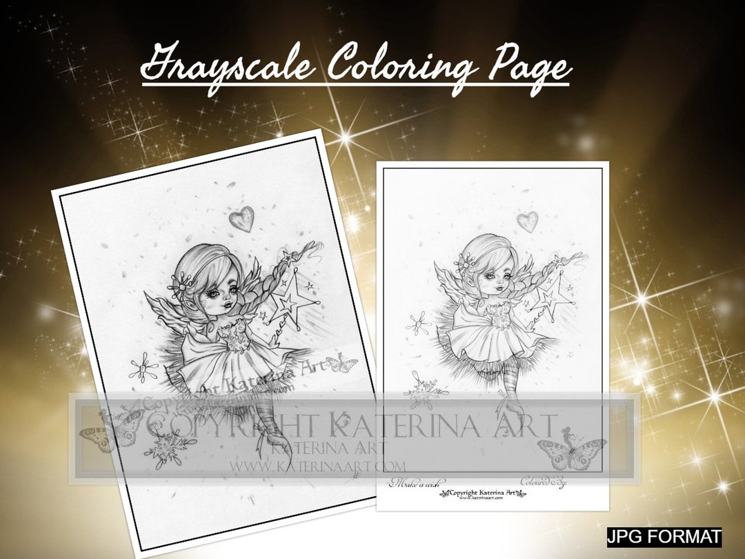 Printable Coloring Page Instant Download Grayscale Image - Etsy Hong Kong
