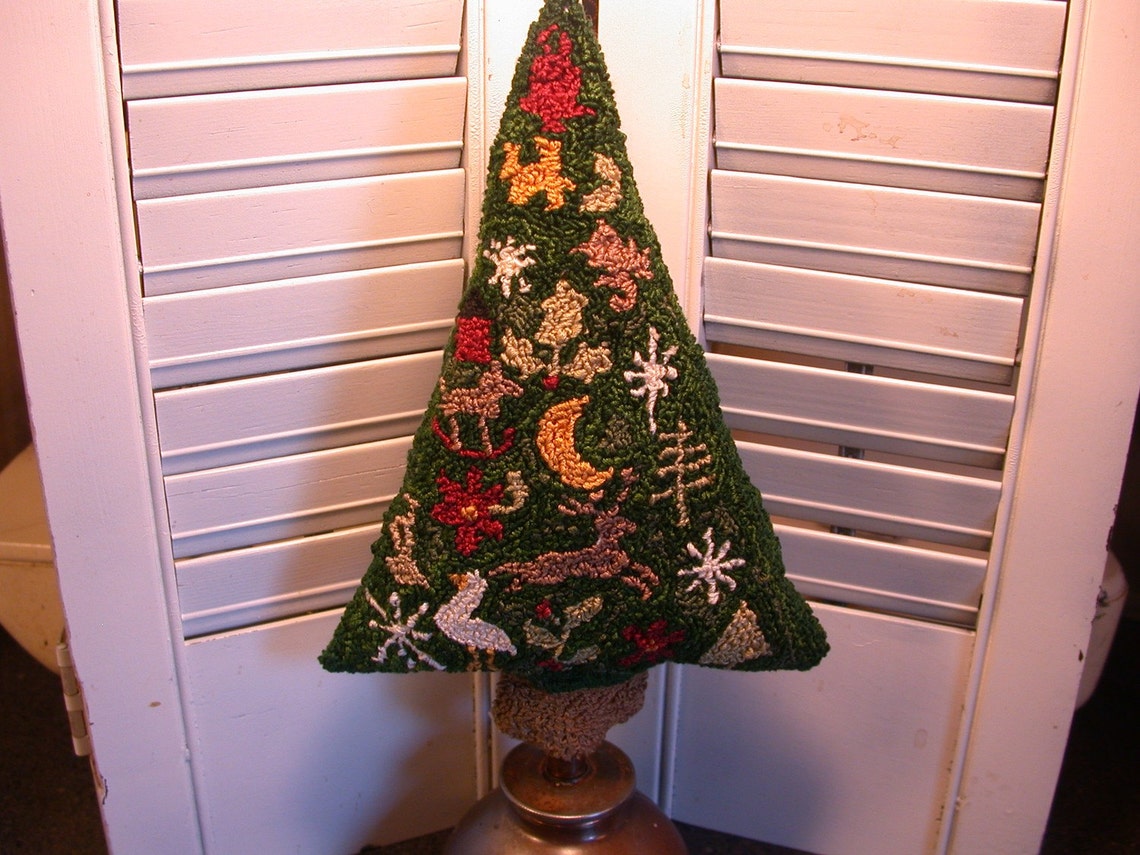 Mini Motif Punch Needle Christmas Tree Pattern Etsy