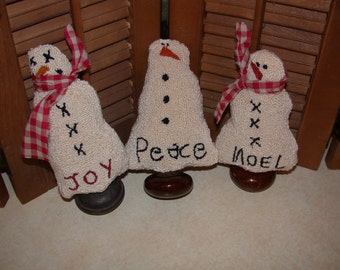 Snowman Trio Punch Needle Pattern