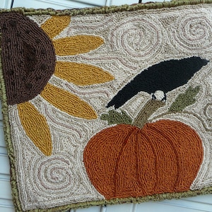 Primitive Sunflower and Pumpkin Punch Needle Pattern