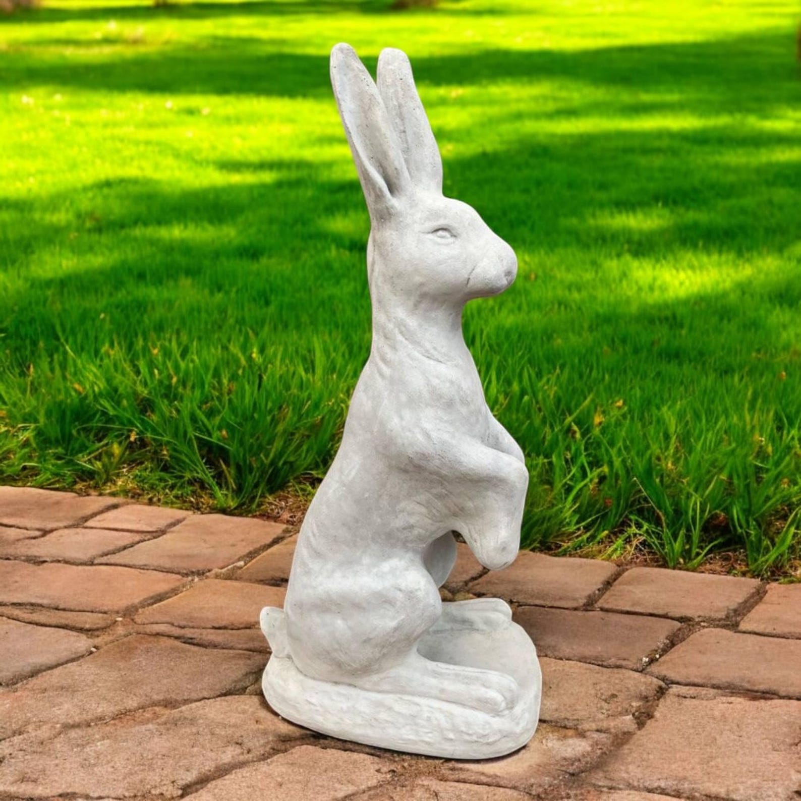 Beton Rabbit Figurine Realistic Rabbit Statue Standing Bunny Decoration ...