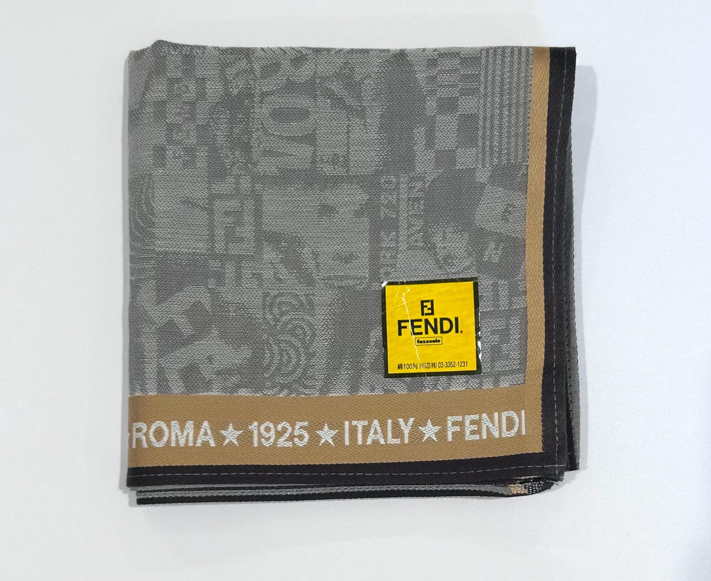 FENDI ストール 1925 FENDI 1925 Roma Italy Brown Silk Scarf #1329 | eBay