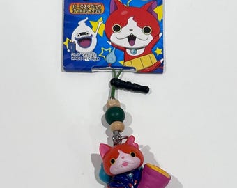 Llavero con minifigura de Jibanyan Gashapon de Bandai Yo-kai Watch de NWT, Japón, 1 pulgada, juguetes japoneses vintage de Yokai Watch, figura de anime, regalo