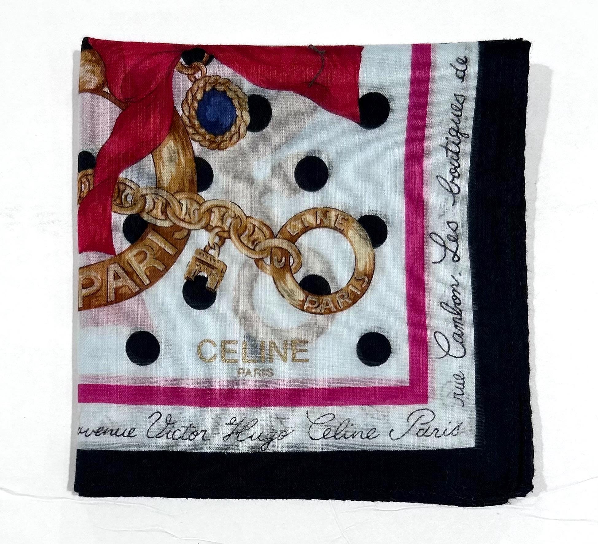 Celine Navy Polka Dot Square Scarf Hair Bow Bandana Neckerchief Bag Accessory Red Plaid Bandana Head Scarf For Women – 27x27 Square Hair  main image 2