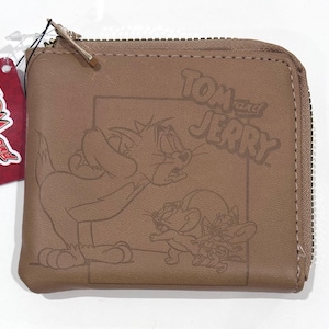 NWT Tom and Jerry Compact Wallet Purse Brown Character Warner brothers Cartoon Pouch Tom & Jerry Lover Gift