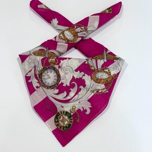 Celine White Lace-Trim Floral Scarf/handkerchief with Pink & Purple Accent Celine Floral Scarf - Etsy Australia main image 4
