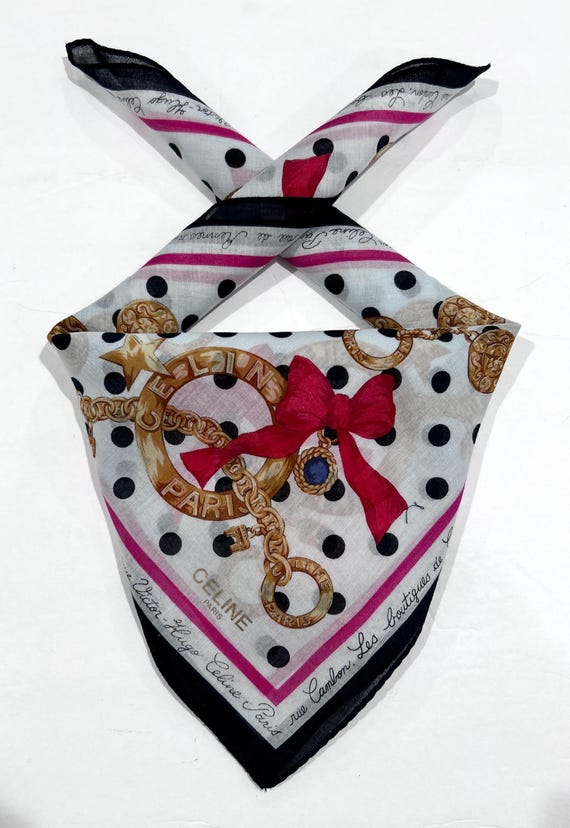Women Handkerchief Celine Polka Dot Ribbon Bow Pink Purple  display picture 1