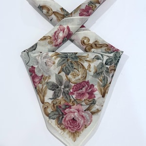 NWT Women Handkerchief Christian Dior Floral Bandana Cotton Pocket Square 18” Bandana Gift for Women Scarf Bandana Hair Wraps