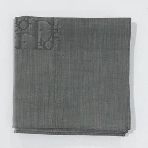 Vintage Handkerchief Man Dior Logo Gray Monogram Pocket Square Cotton 18” Gift for Men Handkerchief Clothing