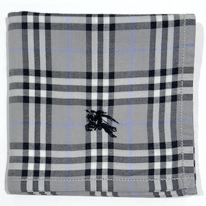 Handkerchief Burberry Men Plaid Check Gray Blue Striped Cotton Pocket Square 18” Handkerchief Gift for Man clothes fashion