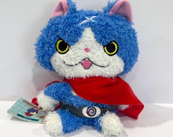 New with Tag Bandai Yokai Watch Softly Stuffed Fuyunyan Hovernyan Funwari plush 9” toy | Bandai Japan Gift for Anime Lover