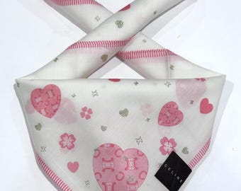 Pañuelo de bolsillo Celine para mujer, regalo de San Valentín, pañuelo de bolsillo de algodón con forma de corazón rosa de 19 pulgadas, regalo para mujer, bonito diseño floral