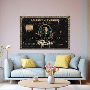 American Express Leinwand, Geldkarte Poster, druckbare Karte, Gesicht auf der Geldkarte, Kundenspezifische Karte, Gesichtskarte Leinwand
