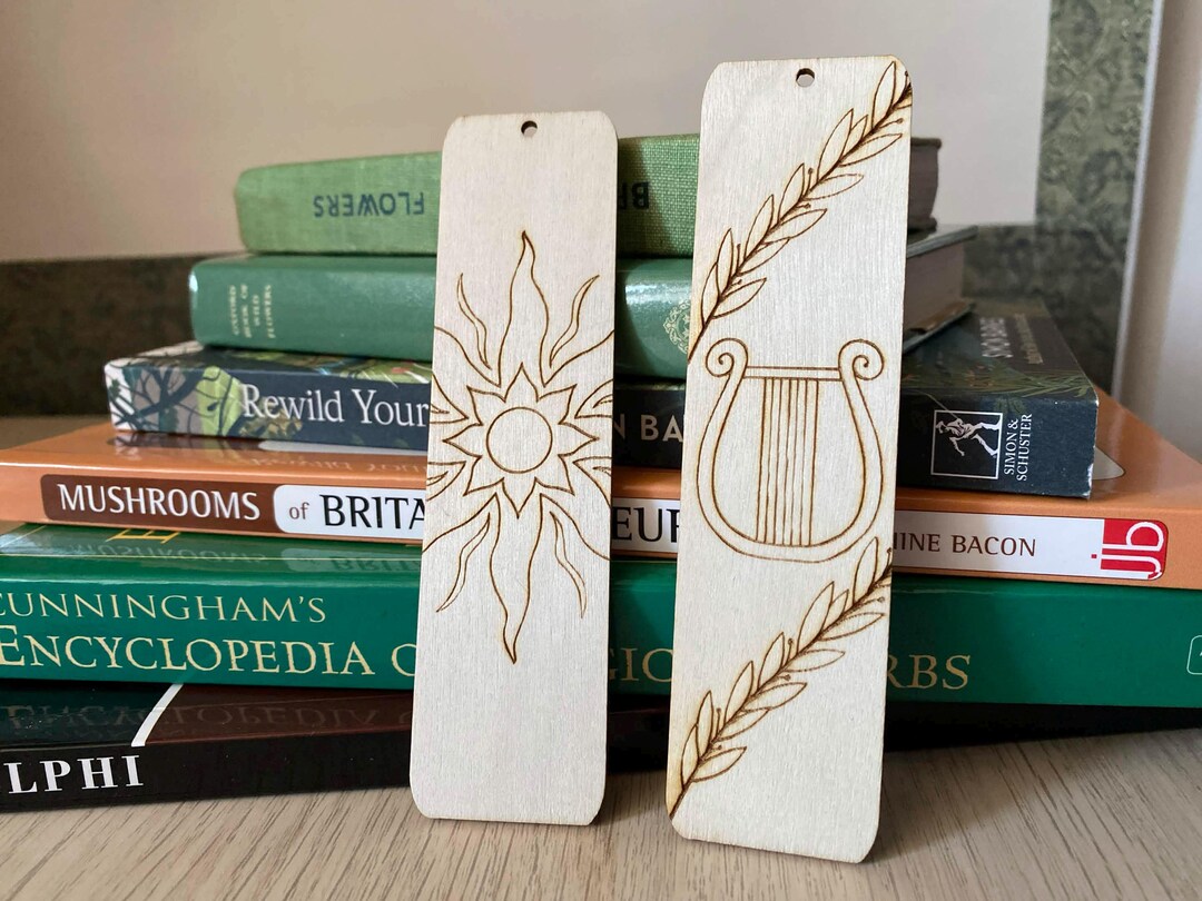 Apollo-inspired Engraved Wooden Bookmarks | Greek God Apollo Bookmark ...
