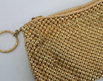 【Whiting&amp;Davis】llic chain mini bag vintage Whiting & Davis ivory white alumesh handbag w/ ivory