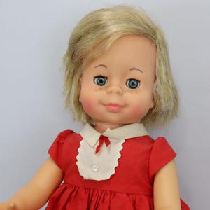 Creepy Doll: Mattel 1964 Singin&#39; Chatty 17&quot; Vinyl Doll Non-Talking Original Dress