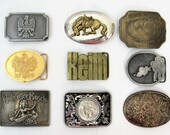 1 Vintage BELT BUCKLE - Cowboy Belt Buckle Men 39 s Accessory - Country Western Polish Eagle Southern Comfort Budweiser Keith Silver Novelty