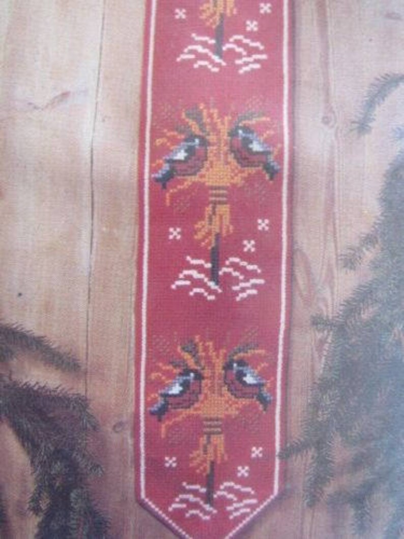 Bell Pull Embroidery Kit TFH Guro Norway Christmas Chickadees BELL PULL Klokkestreng Klingelzug Cross Stitch New In Package Scandinavian