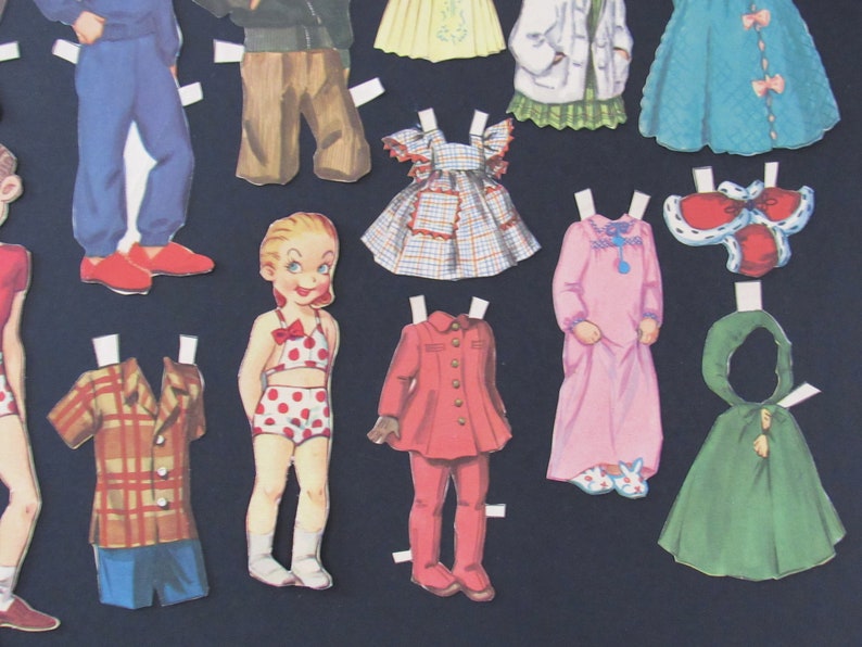 Vintage Paper Dolls DAGWOOD & COOKIE Cut Out Dolls Paper Doll Lot Scrapbooking Altered Art Paper Collage image 5