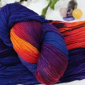 Hand Dyed Worsted Wool Yarn: Dusk to Dawn, 200 Yards