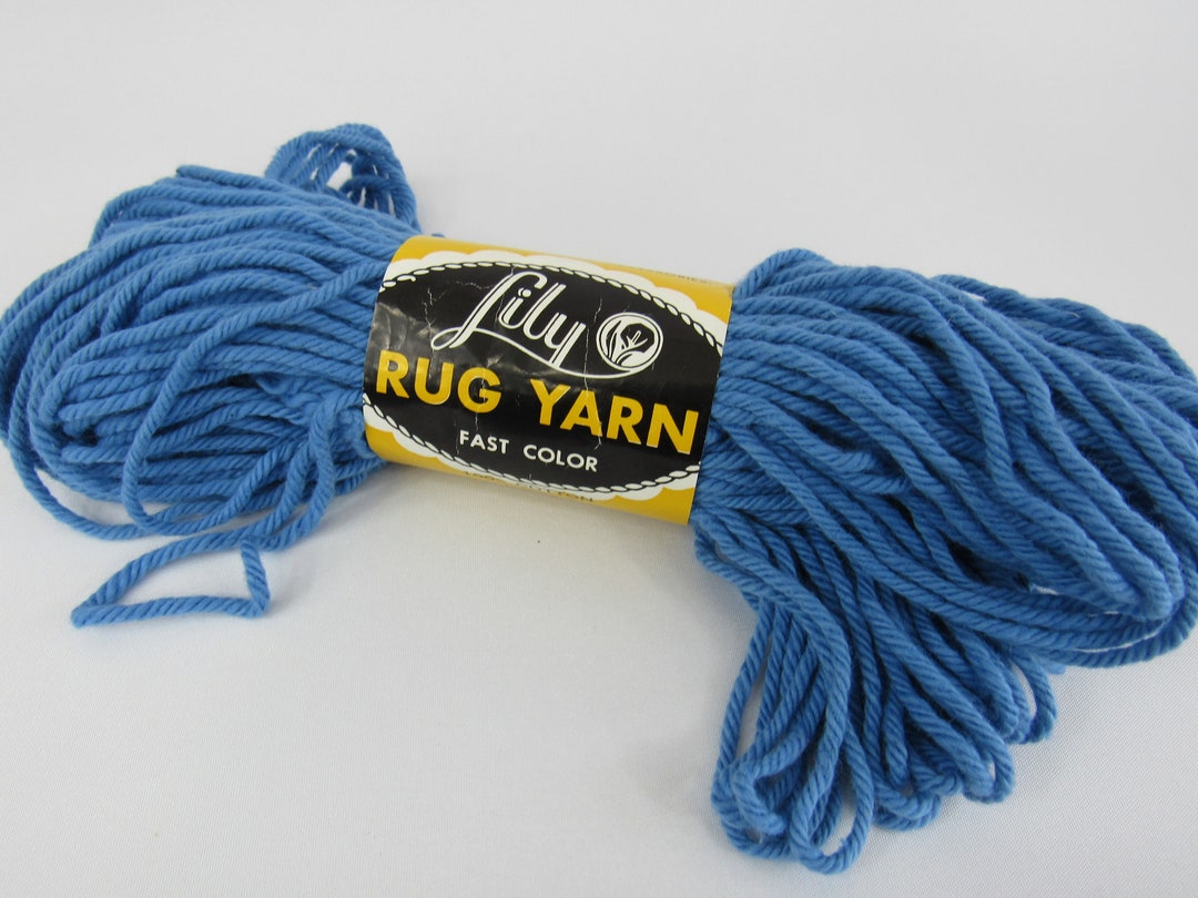 Blue Cotton RUG Yarn Delft Blue 28 Bulky Rug Yarn Vintage Etsy