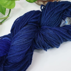 Hand Dyed Wool Yarn: Moody Blues Worsted Weight, 160 Yards