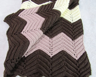 Hand knitted acrylic Afghan