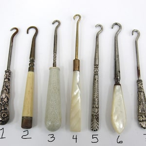 Choose Your Own Antique Button Hook | Victorian Dressing Tool | Boot Hook Collection | Sewing & Vanity Collectible (Lot2)
