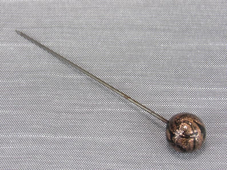 1 Antique Hat Pin - Choose Your Own Victorian Hatpin - Glass Rhinestone Goldstone Etc 3 Goldstone 4"