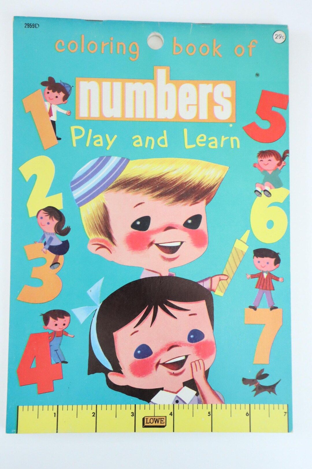 Vintage Unused Children's Coloring Book: 1960s Numbers Play and Learn ...