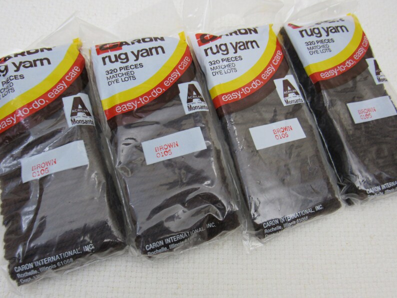 Lot Of 4 Caron Brown 0106 Rug Yarn Latch Hook Image 0