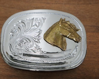 Vintage Western Horse Belt Buckle Cowboy Country Rodeo  display picture 3