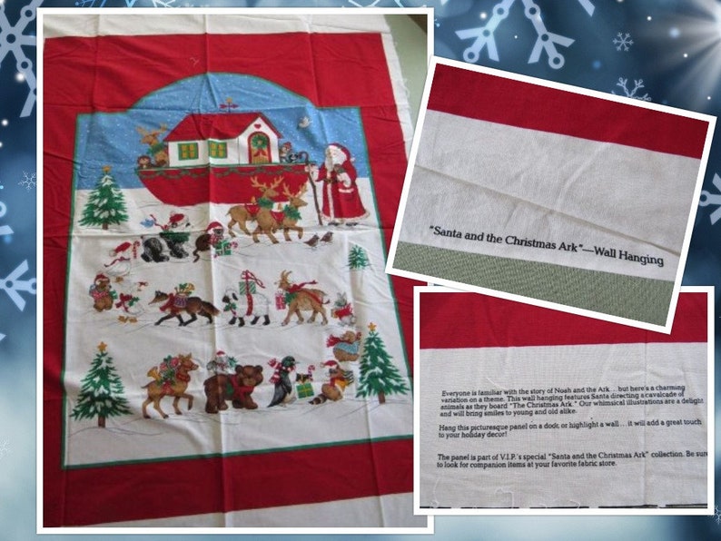 Nostalgic Christmas Santa Apron Cotton Quilting Sewing Panel Fabric