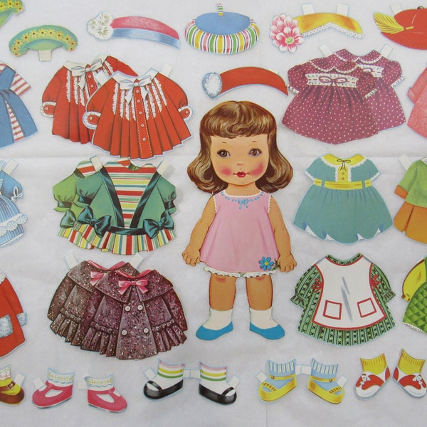 Vintage Paper Doll MOLLY ? Twinkle Eyes - Original 1960s Lowe Paper Doll w/ Blinking Eyes - Scrapbooking Altered Art Paper Collage