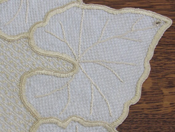 Antique Embroidered Doily - Vintage 1900s Centerp… - image 4