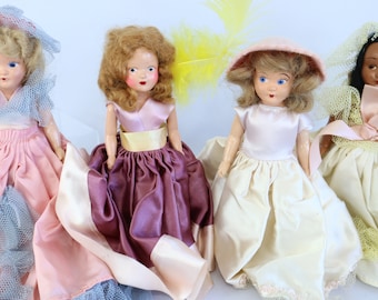 Choose 1 Character Doll - Vintage Dolls 1950s Southern Belle Big Dress Hollywood Dolls to Choose