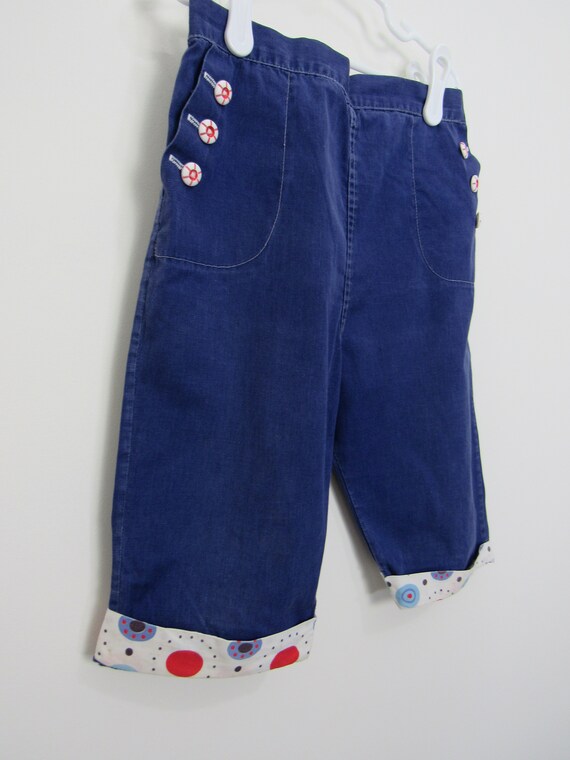 Little Girl's SAILOR Capri Pants Vintage 1970s Na… - image 4