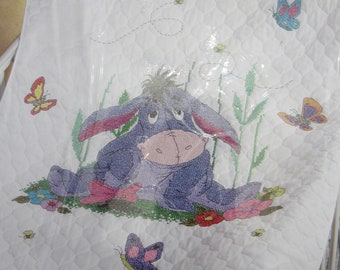 Winnie the pooh stamped cross stitch baby quilt sale