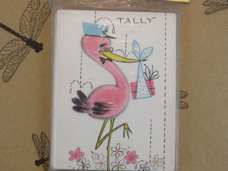 Vintage BRIDGE Tallies Two Table Tallies Vintage Hallmark Bridge Tally Cards 8 Tallies Bridge Night BABY SHOWER Stork Sealed Package