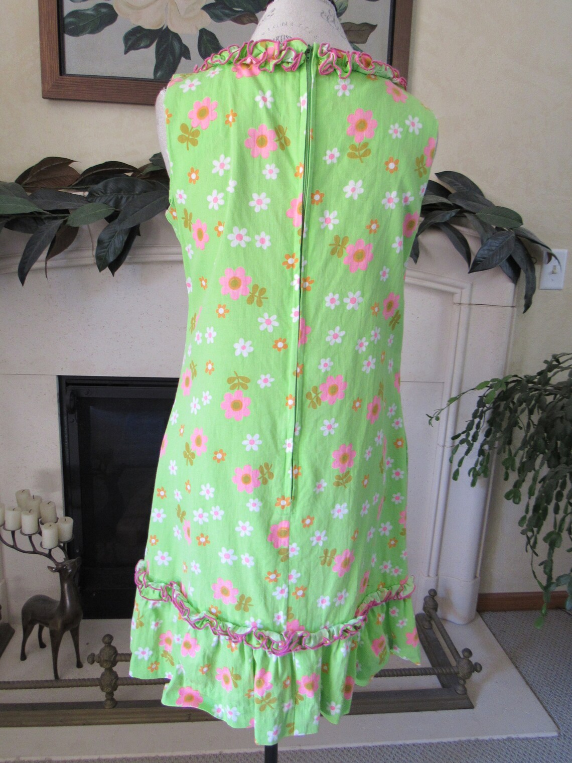 Janet Lynn Dress Vintage 1960s MOD Floral Cotton Dress | Etsy